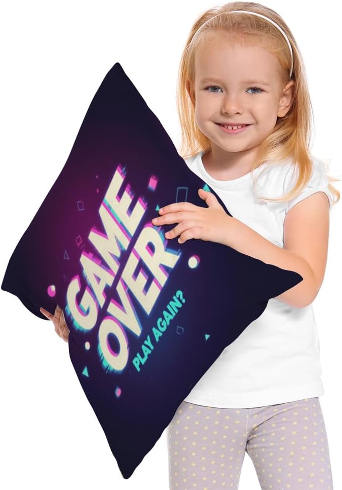 Moslion Game Pillow Cover Vintage Video Games Throw Pillow Case 18x18 Inch Cotton Linen Square Cushion Decorative Cover for Sofa Bedroom Green - Image 2